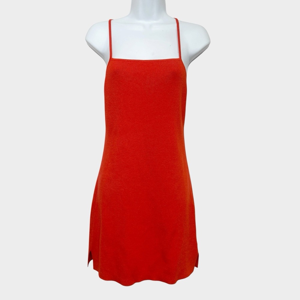 J.Crew Cross-back Knit Mini Dress Tomato Red Medium